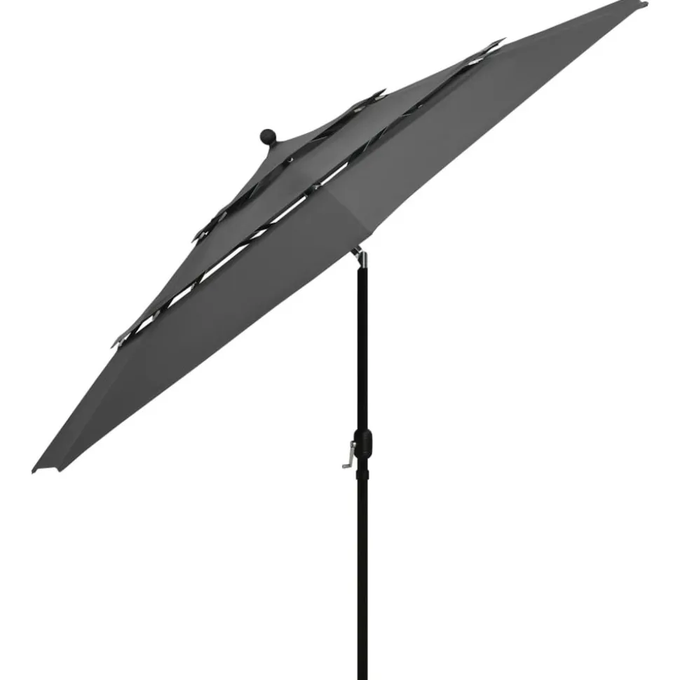 MAISON EXCLUSIVE - Parasol de jardin à 3 niveaux avec mât en aluminium anthracite