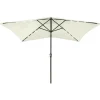 MAISON EXCLUSIVE - Parasol de jardin avec led et mât en acier sable 2x3 m