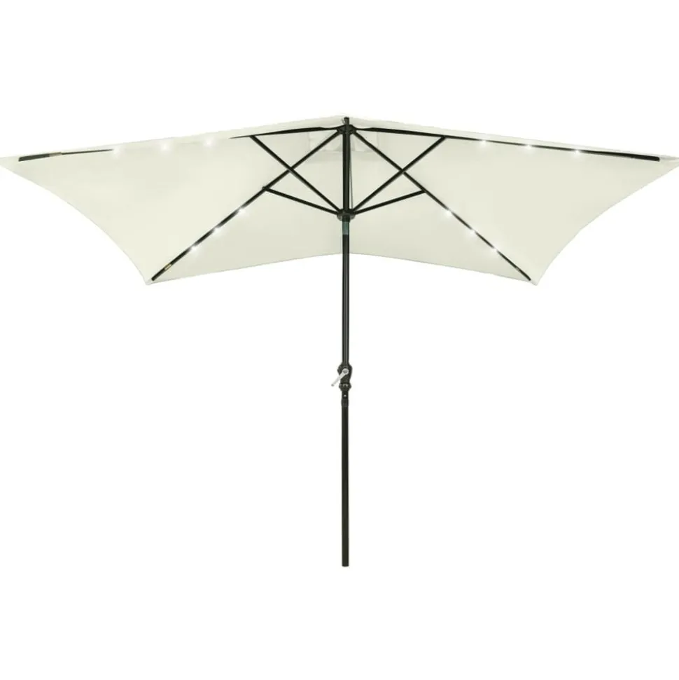 MAISON EXCLUSIVE - Parasol de jardin avec led et mât en acier sable 2x3 m
