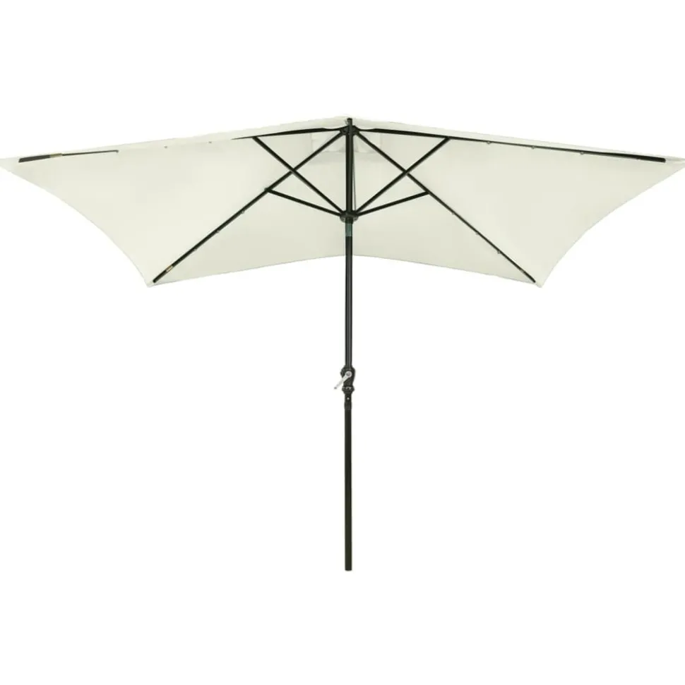 MAISON EXCLUSIVE - Parasol de jardin avec led et mât en acier sable 2x3 m