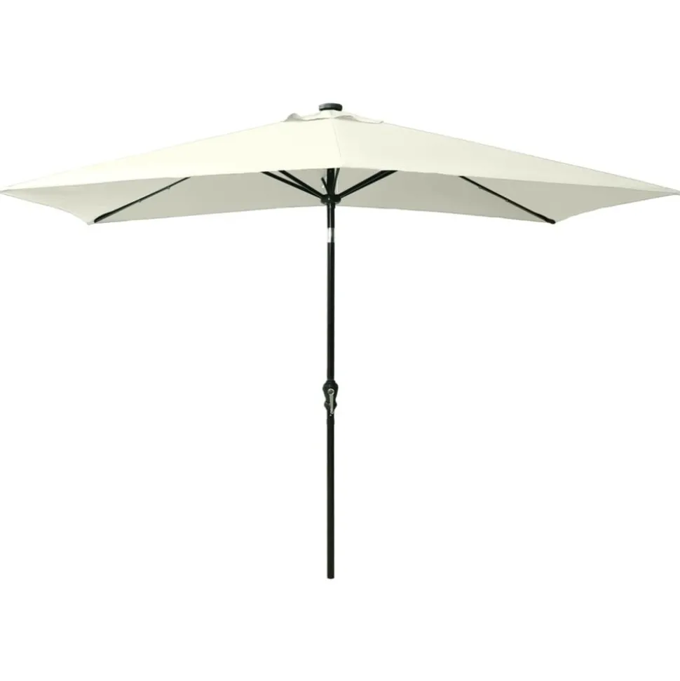 MAISON EXCLUSIVE - Parasol de jardin avec led et mât en acier sable 2x3 m
