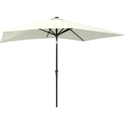 MAISON EXCLUSIVE - Parasol de jardin avec led et mât en acier sable 2x3 m