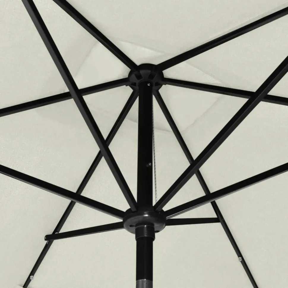 MAISON EXCLUSIVE - Parasol de jardin avec led et mât en acier sable 2x3 m