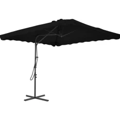 MAISON EXCLUSIVE - Parasol de jardin avec mât en acier noir 250x250x230 cm