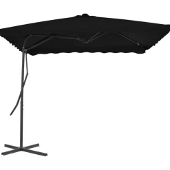 MAISON EXCLUSIVE - Parasol de jardin avec mât en acier noir 250x250x230 cm