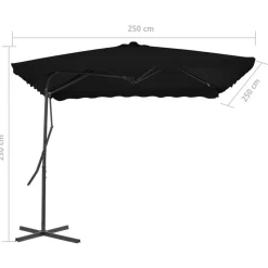MAISON EXCLUSIVE - Parasol de jardin avec mât en acier noir 250x250x230 cm