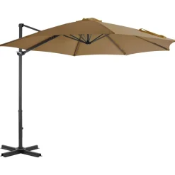 MAISON EXCLUSIVE - Parasol de jardin en porte-à-faux et poteau en aluminium taupe