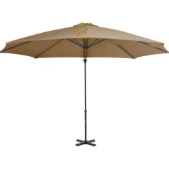 MAISON EXCLUSIVE - Parasol de jardin en porte-à-faux et poteau en aluminium taupe