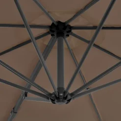 MAISON EXCLUSIVE - Parasol de jardin en porte-à-faux et poteau en aluminium taupe