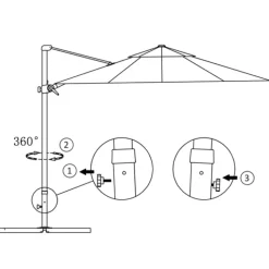 MAISON EXCLUSIVE - Parasol de jardin en porte-à-faux et poteau en aluminium taupe