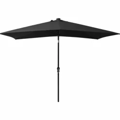 MAISON EXCLUSIVE - Parasol de jardin avec led et mât en acier noir 2x3 m