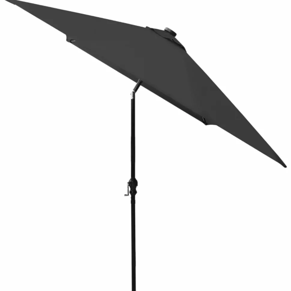 MAISON EXCLUSIVE - Parasol de jardin avec led et mât en acier noir 2x3 m