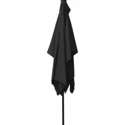 MAISON EXCLUSIVE - Parasol de jardin avec led et mât en acier noir 2x3 m