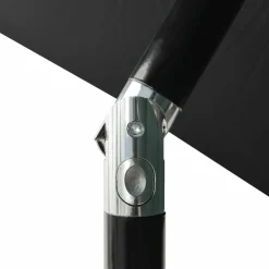 MAISON EXCLUSIVE - Parasol de jardin avec led et mât en acier noir 2x3 m