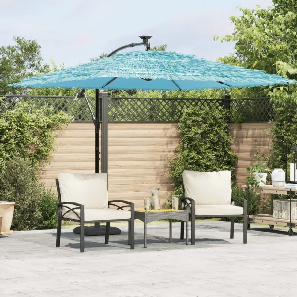 MAISON EXCLUSIVE - Parasol de jardin avec mât en acier bleu 269x269x235 cm