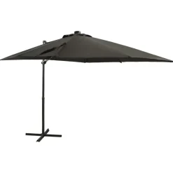 MAISON EXCLUSIVE - Parasol de jardin en porte-à-faux avec mât et lumières led
