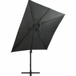 MAISON EXCLUSIVE - Parasol de jardin en porte-à-faux avec mât et lumières led