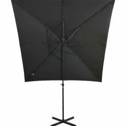 MAISON EXCLUSIVE - Parasol de jardin en porte-à-faux avec mât et lumières led