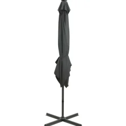 MAISON EXCLUSIVE - Parasol de jardin en porte-à-faux avec mât et lumières led