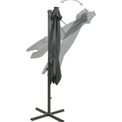 MAISON EXCLUSIVE - Parasol de jardin en porte-à-faux avec mât et lumières led