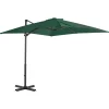 MAISON EXCLUSIVE - Parasol de jardin en porte-à-faux et poteau en aluminium vert