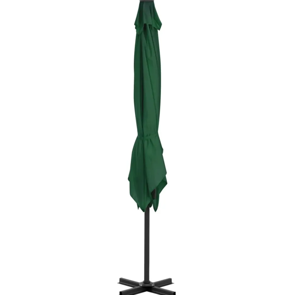 MAISON EXCLUSIVE - Parasol de jardin en porte-à-faux et poteau en aluminium vert