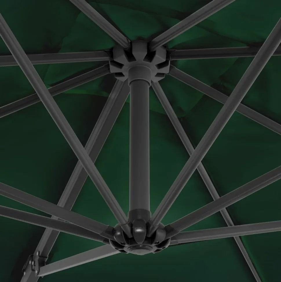 MAISON EXCLUSIVE - Parasol de jardin en porte-à-faux et poteau en aluminium vert