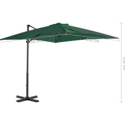 MAISON EXCLUSIVE - Parasol de jardin en porte-à-faux et poteau en aluminium vert