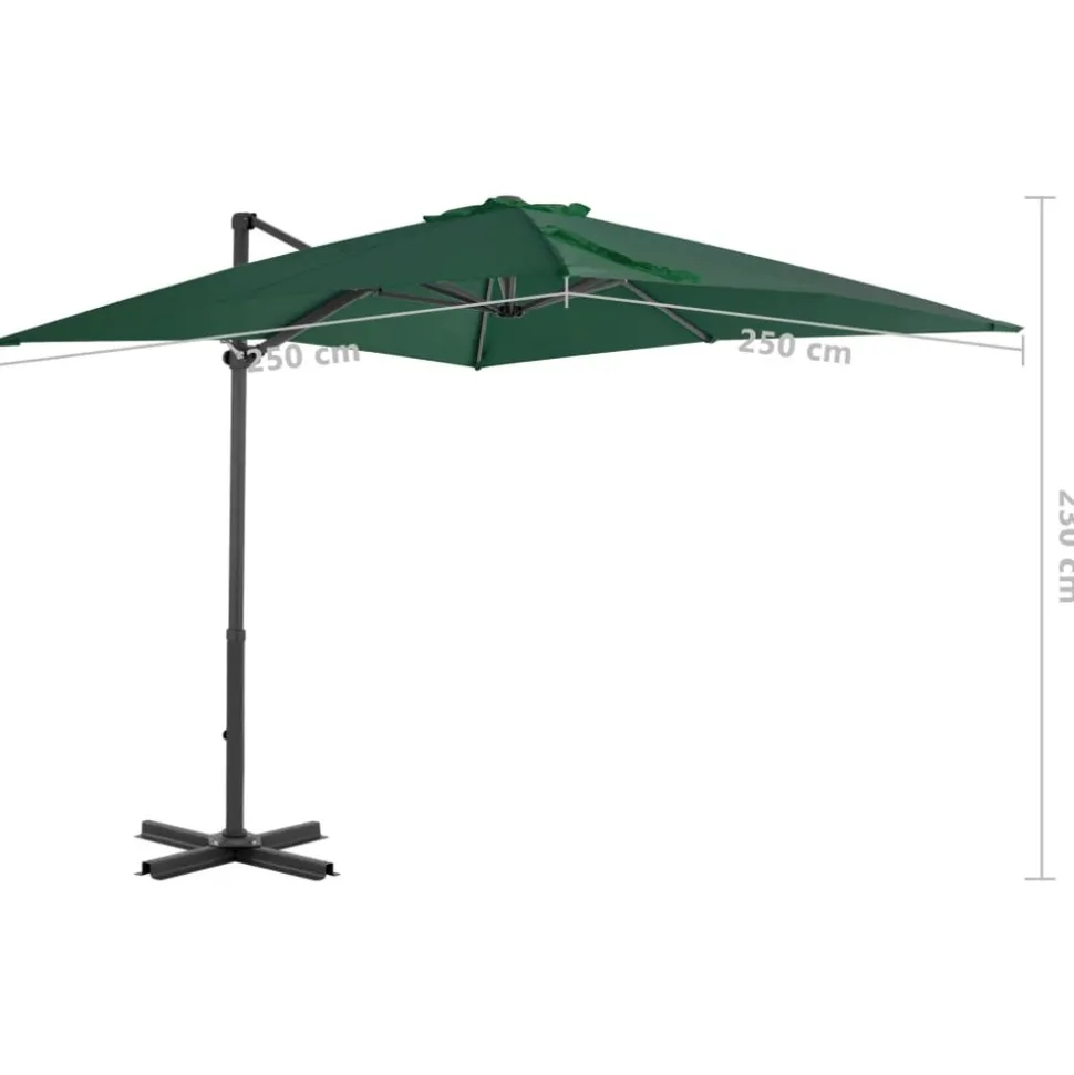 MAISON EXCLUSIVE - Parasol de jardin en porte-à-faux et poteau en aluminium vert
