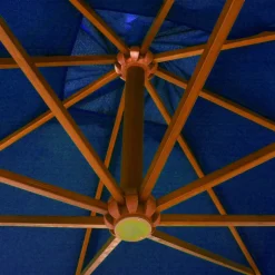 MAISON EXCLUSIVE - Parasol de jardin suspendu avec mât bleu azuré bois de sapin
