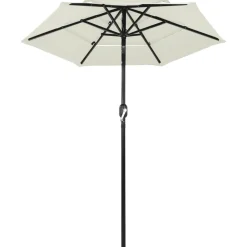MAISON EXCLUSIVE - Parasol de jardin à 3 niveaux avec mât en aluminium sable 2 m