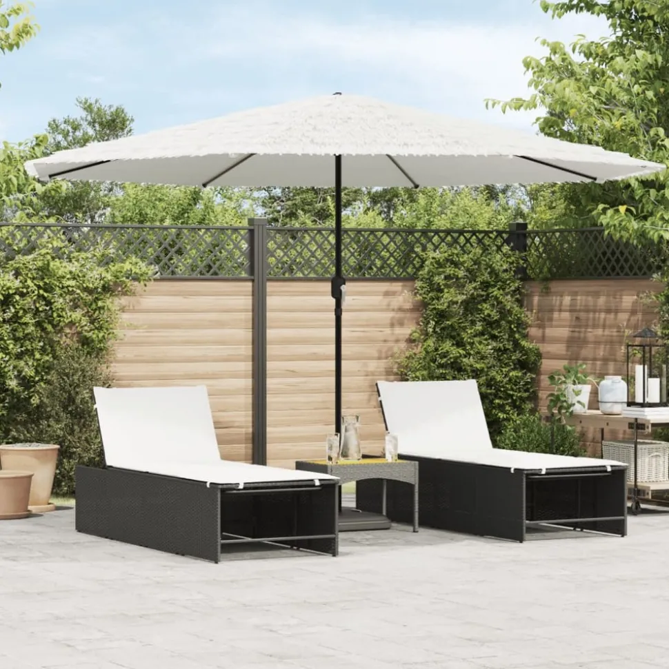 MAISON EXCLUSIVE - Parasol de jardin avec mât en acier blanc 388x388x248 cm