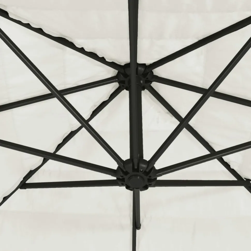 MAISON EXCLUSIVE - Parasol de jardin avec mât en acier blanc 388x388x248 cm