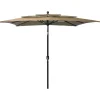 MAISON EXCLUSIVE - Parasol de jardin à 3 niveaux avec mât en aluminium taupe