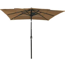 MAISON EXCLUSIVE - Parasol de jardin à 3 niveaux avec mât en aluminium taupe