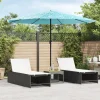 MAISON EXCLUSIVE - Parasol de jardin avec mât en acier bleu 324x324x247 cm