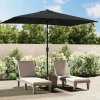 MAISON EXCLUSIVE - Parasol d'extérieur avec mât en métal 300x200 cm noir