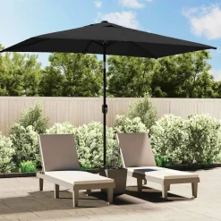 MAISON EXCLUSIVE - Parasol d'extérieur avec mât en métal 300x200 cm noir