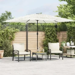 MAISON EXCLUSIVE - Parasol de jardin avec mât en acier blanc 290x290x238 cm