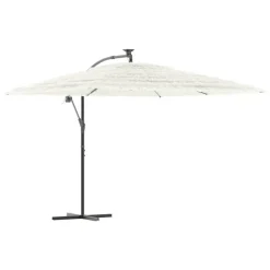 MAISON EXCLUSIVE - Parasol de jardin avec mât en acier blanc 290x290x238 cm