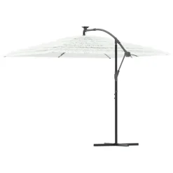 MAISON EXCLUSIVE - Parasol de jardin avec mât en acier blanc 290x290x238 cm
