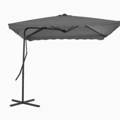 MAISON EXCLUSIVE - Parasol d'extérieur avec mât en acier 250 x 250 cm anthracite