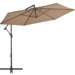 MAISON EXCLUSIVE - Parasol de jardin en porte-à-faux et poteau en aluminium taupe