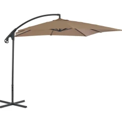 MAISON EXCLUSIVE - Parasol de jardin en porte-à-faux avec poteau en acier taupe