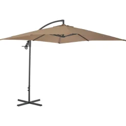 MAISON EXCLUSIVE - Parasol de jardin en porte-à-faux avec poteau en acier taupe