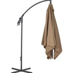 MAISON EXCLUSIVE - Parasol de jardin en porte-à-faux avec poteau en acier taupe