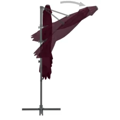 MAISON EXCLUSIVE - Parasol de jardin en porte-à-faux mât en acier rouge bordeaux
