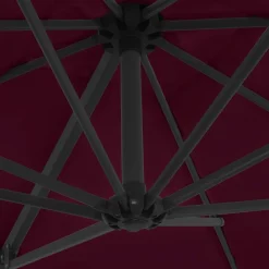 MAISON EXCLUSIVE - Parasol de jardin en porte-à-faux mât en acier rouge bordeaux