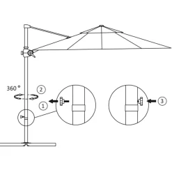 MAISON EXCLUSIVE - Parasol de jardin en porte-à-faux mât en acier rouge bordeaux