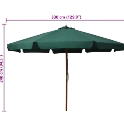 MAISON EXCLUSIVE - Parasol d'extérieur avec mât en bois 330 cm vert